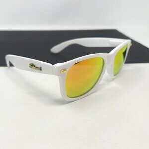 Knockaround Sunglasses Fort Knocks White Frames Great Condition Mirrored Lenses